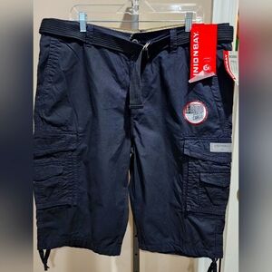 NWT Unionbay Cordova Messenger Belted Cargo Shorts Men's Size 38